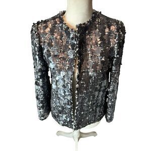 ZARA WOMAN FISH SEQUINS SHINNY JACKET BLAZER BLOGGERS TRINNY SIZE SMALL S NEW